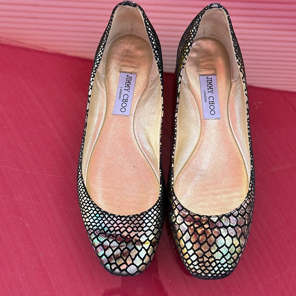 Jimmy Choo, London snakeskin, beautiful design flats, size40